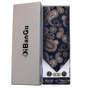 Бабочка бренд мужские подарки шелк Cravat Ascot Tie Cring Ring Mufflinks Box Set Рождественский день на день рождения День Благодарения