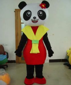 Sahne Performansı Lady Panda Man Maskot Kostüm Cadılar Bayramı Noel Fantezi Parti Karikatür Karakter Kıyafet Takım Elbise Yetişkin Kadın Erkek Elbise Karnaval Unisex Yetişkinler