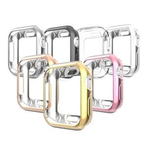 Ultra Thin Soft Color Case For iwatch Cases TPU Cover For iWatch 38mm 40mm 42mm 44mm 41mm 45mm for iwatch 2 3 4 5 6 7 Case Screen Protector With OPP Package