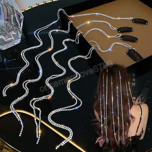 Мигающая алмазная цепь волос плетеный головной убор кисточки для волос клипы темперамент хвостик волос наращивание волос
