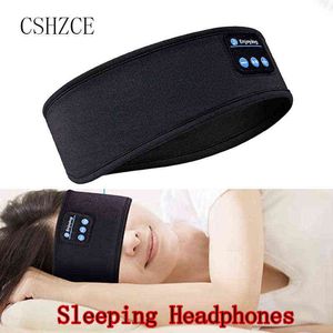 Bluetooth Uyku Kulaklıkları Spor Head Band İnce Yumuşak Elastik Rahat Kablosuz Müzik Kulaklıklı Uyku Maskesi 220509