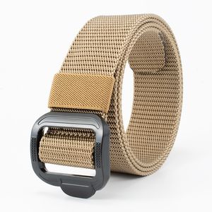 Hot Selling Simple Design Nylon Outdoor Tactical System Men's Belt Alloy Button 120cm Long and 3.8cm Wide