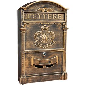 Ağır Alüminyum Kilitlenebilir Güvenli Posta Mektubu Posta Kutusu Posta Kutusu Postbox Retro Metal Posta Kutusu Bahçe Süs HW007 T200117