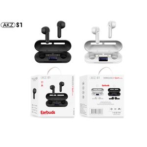 Akz-S1 TWS Kablosuz Kulaklıklar Kulaklık Bluetooth uyumlu 5.0 su geçirmez kulaklık, Akıllı Telefon Kulaklıkları için MIC ile