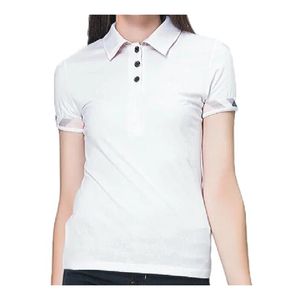 22SS Yepyeni Kadınlar L T gömlek İnce Pamuk% 100 Kadın T-Shirt Kadın İnce Beyaz Saf Üstler Kadın Polo Lape Gömlek Top Asya Boyutu S-XXL Toptan