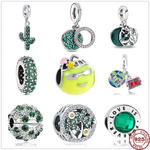 925 Gümüş Gümüş Dangle Charm Disk Hindistan Ceviz Suyu Elma Kolye Boncuk Boncuk Fit Pandora Takılar Bilezik Diy Takı Aksesuarları