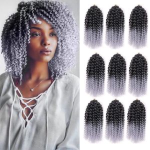 Capelli ricci crespi all'uncinetto 8 pollici corti Marlybob Jerry Curl Colore nero naturale Afro Kinky Twist Capelli Crochet Morbido sintetico Crochet Intrecciare i capelli Estensione LS05