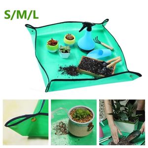 Planting Mat PE Gardening Potting s Reusable Garden Transplanting Pad Waterproof Repotting Flower Tray Pads 220813