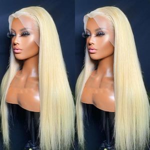 Прямая 613 Блондинка кружевная передняя парик человеческие волосы бразильский цвет 13x4 13x6 кружевные фронтальные парики для женщин