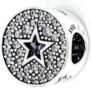 Pavé Star Congratulazioni Ciondoli per braccialetti Kit per la creazione di gioielli fai da te Perline sfuse Argento sterling 925 Trova la tua luce 790793C01