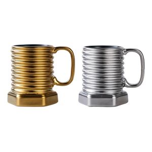 Tassen 301–400 ml Kaffee-Schraubenform-Becher, Milch-Trinkbecher, kühler Saft für Büro-Männer
