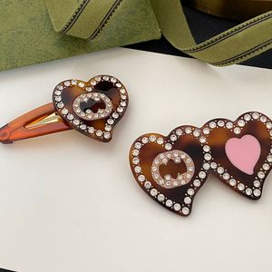 Elegant Crystal-Encrusted Letter Hair Clips - Heart-Shaped Barrettes for Women, Perfect Gift for Girlfriend