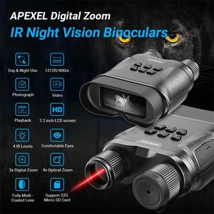Apexel Ir Night Vision Cihaz Dücumları HD Dijital Dokunlar Uzun Menzil Gece Görme Gözlükleri Avlanma dürbünleri Telescope 220712
