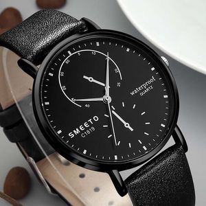 Smeeto Simple Fashion Hemisphere Second Disc Stone Watch Watch Pater Watch Belt Men's Watch оптом