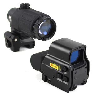 Tático EXPS3-4 HWS com lupa G33 HHS e 558 T-dot Red Green Dot Holographic Scope Combo Riflescope Switch para Side STS Montagem QD destacável rápida para rifle de caça