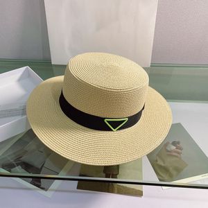 Women Designer Bucket Hats Big Brim Cap Mens Straw Hat Womens Triangle P Caps Hats Casquette Unisex Letters Men Visors 2208152D