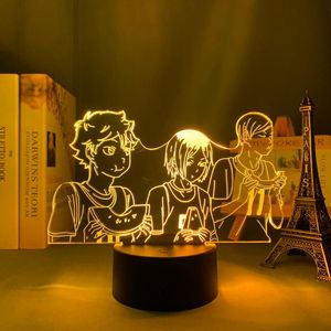 Gece Işıkları Anime LED Lamba Haikyuu Yatak Odası Dekor Için Doğum Günü Hediyesi Powered Nightlight Manga Gadget Haikyu Karpuz Işık