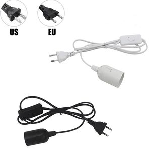 EU US Plug 1.8m Power Cord Cables E27 Lamp Base Holder With Switch Wire For Pendant Led Bulbs Fixture Hanglamp Suspension Socket