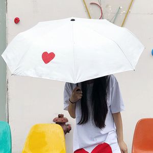Tasarımcılar Klasik Otomatik Şemsiye Moda Aşk Güneşli ve Yağmurlu Şemsiye Kadın Erkek Erkekler Şeffaf Güneşlik Manuel Şemsiye Şemsiyesi Parasol