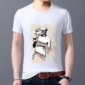 Erkekler Tişörtler Sokak Moda T-Shirt Sıradan Sanat Komik Alçı Heykel Baskı Serisi Slim O-Neck Gençlik Yumuşak Banliyö Top