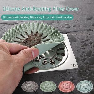 1PC Silicone Anti-blocking Filter Cover Sewer Outfall Strainer Sink Filter Hair Stopper Catcher Kitchen Bathroom Drain Covers Inventory Wholesale