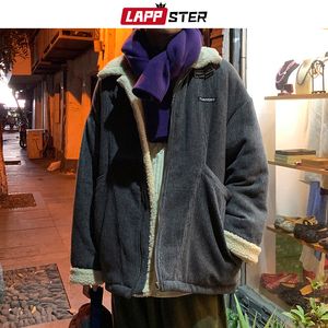 Lappster Winter Jacket Wool Men Мужчины красочные корейские моды Parka Мужчина теплые черные харадзюку винтажные пальто толстые одежды 201116
