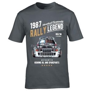 Rally Legend Motif ile 1987 Lancia Delta Integrale HF Araba Erkekler Yaz Marka Pamuk Hip Hop Spor Giyim Erkekler T Gömlek 220407