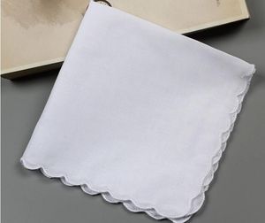 500pcs Cotton Handkerchief Towels Cutter DIY Blank scallop Handkerchief Party Decoration Cloth Napkins Craft Vintage Hanky Oman Wedding SN4931