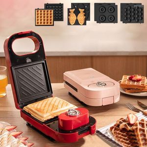 Ekmek üreticileri elektrik sandviç üreticisi waffle toaster toaster donuts pişirme çok işlevli kahvaltı makinesi takoyaki sandviçera 220v eu alar22