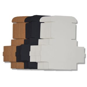 50 adet Siyah Beyaz Kraft Kağıt Katlanır Kutusu Boş Karton Ambalaj Mini El Yapımı Sabun DIY Craft Takı Hediye 220420