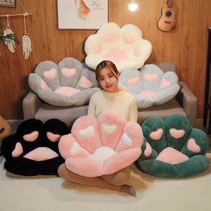 Cm Kawaii Plüsch Kissen gefüllt Bärentatze Matte süße Tier Katze Fuß Herz weiches Spielzeug für Home Decor Geschenke J220704