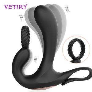 Vetiry 10 Speeds Vibrator Prostate Massage Silicone Anal Sexy Toy для Man Butt Plug Мужские продукты мастурбации