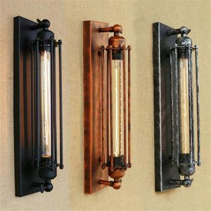Duvar lambası vintage siyah rustik t300 edison ampul ışık filament dahil lambalar metal abajur merdiven mutfak aplikwall