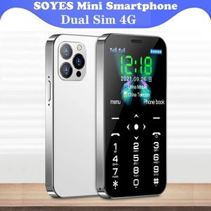 Unlocked Soya D13 Cep Telefonu 3G 4G LTE Çift SIM Kartları Tip-C 900mAh LED Işık SOS Süper Moda Küçük Mini Kart Cep Telefonları Celular Çocuklar için