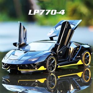 LP770 1:32 Araba Alaşım Spor Araba Modeli Diecast Ses Işık Süper Yarış Kaldırma Kuyruk Araba Tekerlekleri Oyuncaklar Noel Hediyesi 220507