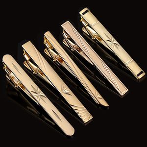 Lazer gravür kravat klips moda tarzı altın renkli erkekler hediye düğün lüks mücevher iş kravat pin