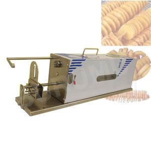 Spiral cips bükülmüş frand fry kesici patates kulesi yapım makinesi otomatik streç elektrikli patates dilimleyicisi
