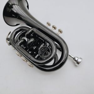 Труба B Плоская черная черная никелированная латунная ветровая инструмент с мундштуальными перчатками аксессуары