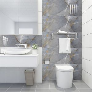 10pcs Grey Marble Pattern Tiles Adesivo Cozinha backsplash armário de banheiro à prova d'água Decoração de casa Peel Stick Art Wallpaper 220727