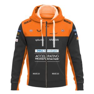 F1 McLaren Hoodie Formula One Takım Racing Araba 3d Körfez Baskı Erkek Kadın Moda Fermuarı Kazak Çocuk Ceket Bahar