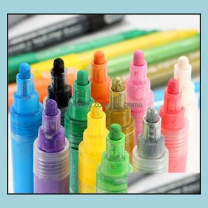 Акриловая краска ручки Постоянная краски 12 Цвет/набор для бумажного холста