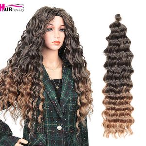 Ocean Wave Twist Crochet Hair Afro Curls Natural Synthetic Braid 24 Inch Deep Braiding Extensions Expo City 220610