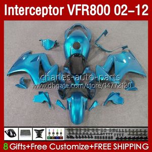 OEM Vücut Honda VFR800 Işık Cyan VFR 800 RR CC 800RR Interceptor 02-12 Karoser 129NO.163 800cc VFR800RR 02 03 04 05 06 07 08 09 10 11 12 VFR-800 RR 2002 PERAKTİK