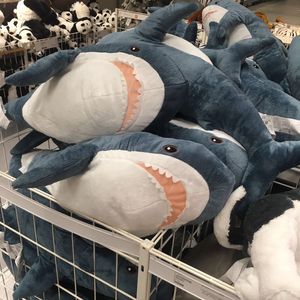 Ah-woo köpekbalığı yastık peluş oyuncak köpekbalıkları aksiyon figür bebek simüle uyku bebek kanepe yastık