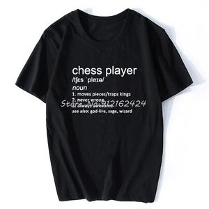 Мужские футболки для шахматиста Смешное определение Unisex Graphic Fashion Cotton Cother-рукав для настольной игры T Рубашки O-образные футболки Harajuku