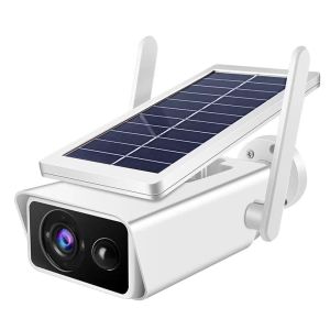 Drahtlose IP-Kamera mit Solarpanel, WiFi, wasserdichte Außenkamera, wiederaufladbare Leistung, 1080P, Nachtsicht, PIR-Cloud-Überwachungskameras