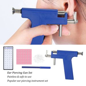 Professional Ear Piercing Gun Tool Set 98pcs Earring Ear Studs Steel Ear Nose Navel Body Safety Pierce Tool Kit