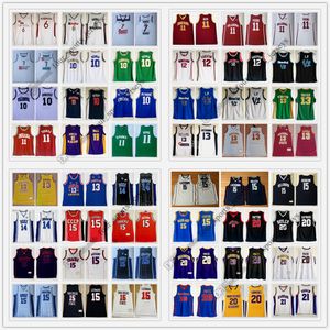 NCAA Basketbol Jersey Petrovic Redick Smith Johnson Bamba Rose Porzingis Ginóbili Doncic Rodman Divincenzo Biby Petrovic Thomas Duvar Irving Nash Genç Stockton