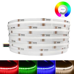 COB RGBW Luz de tira LED para decoração de sala parede de parede TV RA90 12mm DC 24V Fita Luzes Ribbon 784 LEDS/M Dimmable