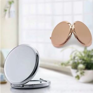 1pcs Blank Compact Mirror DIY Портативные металлические косметические зеркала составьте инструменты карманное зеркало серебряное золотая бронза
